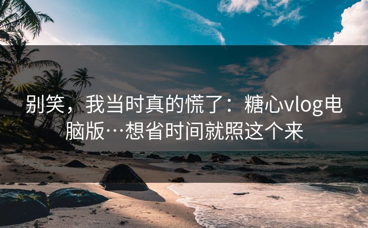 别笑，我当时真的慌了：糖心vlog电脑版…想省时间就照这个来  第1张