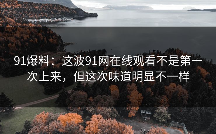 91爆料：这波91网在线观看不是第一次上来，但这次味道明显不一样  第1张